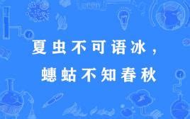 夏蟲不可語冰蟪蛄不知春秋